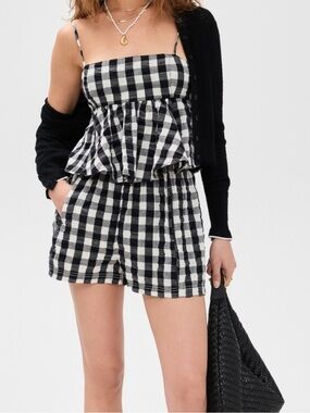 Free people Black and White Gingham Women's set 100% cotton